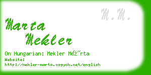 marta mekler business card